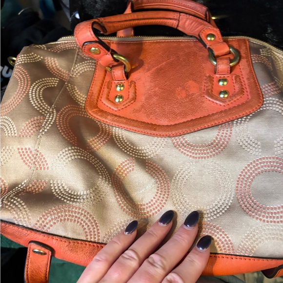 Coach Ashley Dotted C Signature Sateen Shoulder Bag Purse - Picture 3 of 10